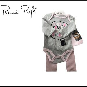 NWT René Rofé 2pc Bodysuit & Skirted Legging Set